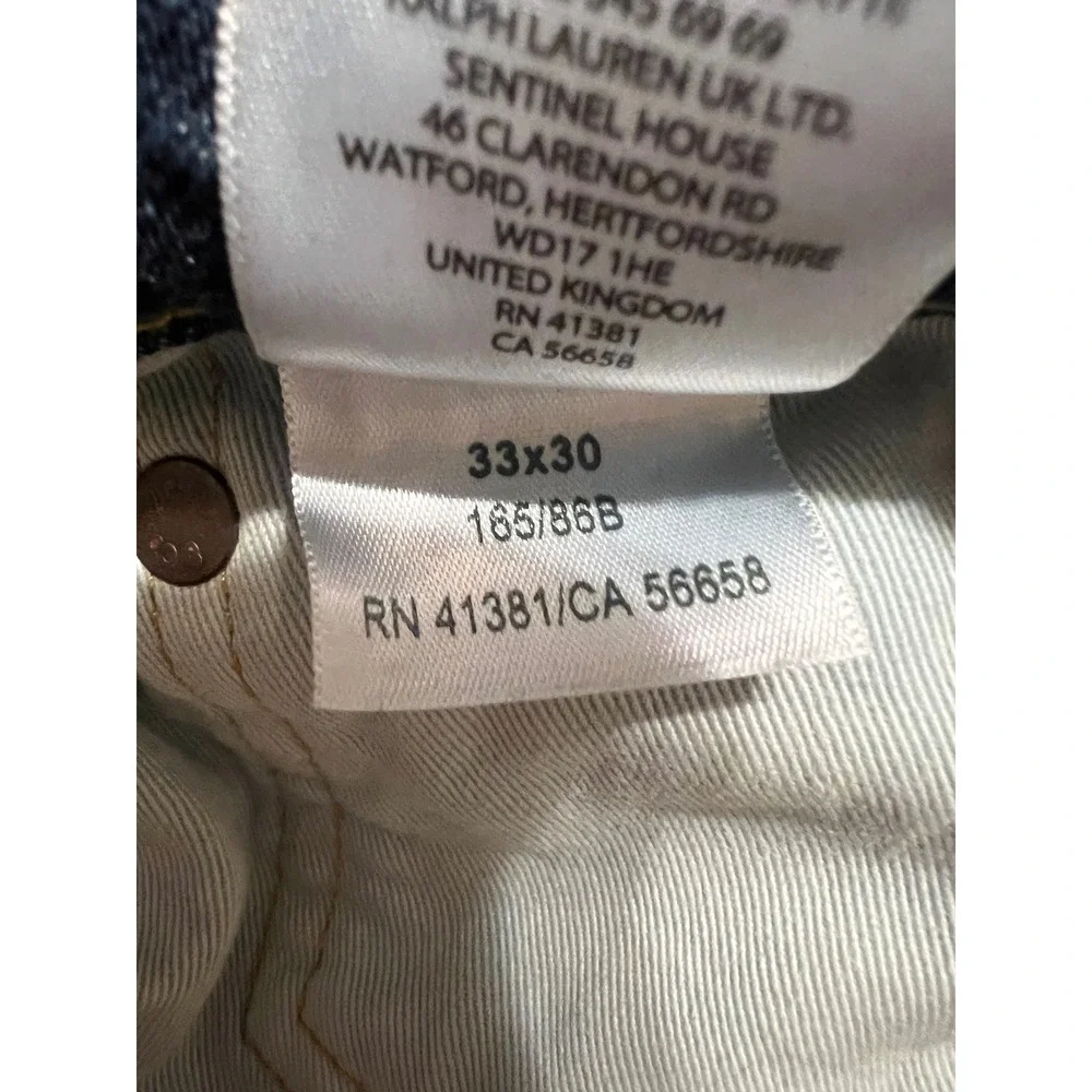 Polo Ralph Lauren Classic Fit Mens Blue Denim Button Fly Jeans 33x30